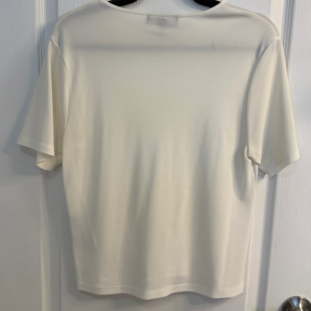 Kasper Knits White Short Sleeve Top - Picture 3 of 4